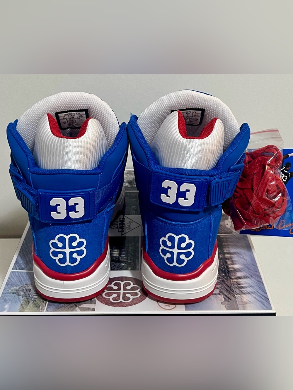 Ewing Athletics 33 Hi Montreal Blue & Red Basketball Sneakers - Picture 9 of 11